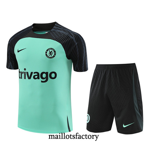 Maillot du Kit d'entrainement Chelsea Enfant + Shorts 2023/24 Vert factory 542