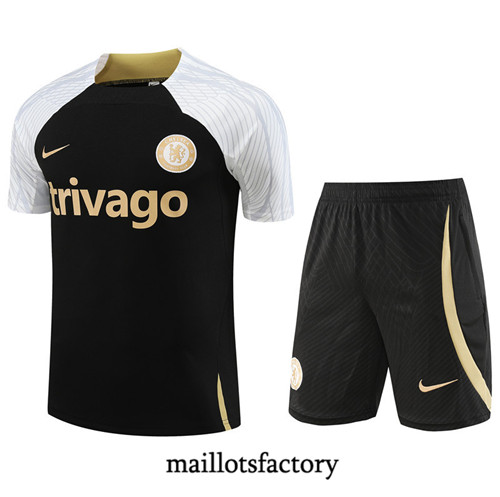 Maillot du Kit d'entrainement Chelsea Enfant + Shorts 2023/24 Noir factory 549