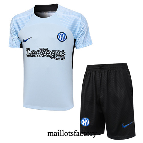 Maillot du Kit d'entrainement Inter Milan + Shorts 2023/24 Gris Ciel factory 577