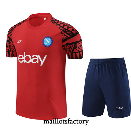 Maillot du Kit d'entrainement Naples Enfant + Shorts 2023/24 Rouge factory 586