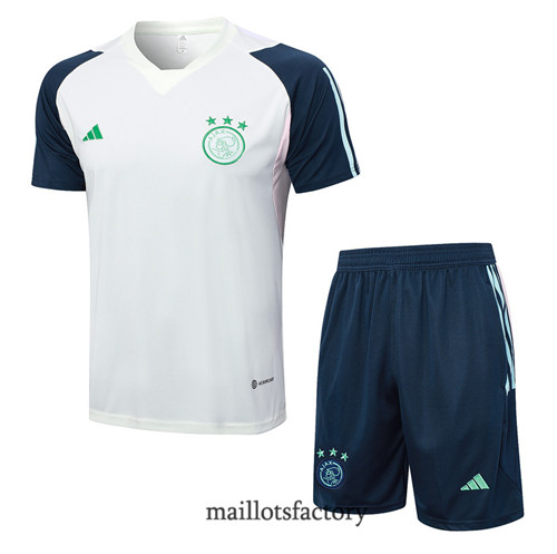 Kit d'entrainement Maillot du AFC Ajax + Short 2023/24 Blanc factory 0164