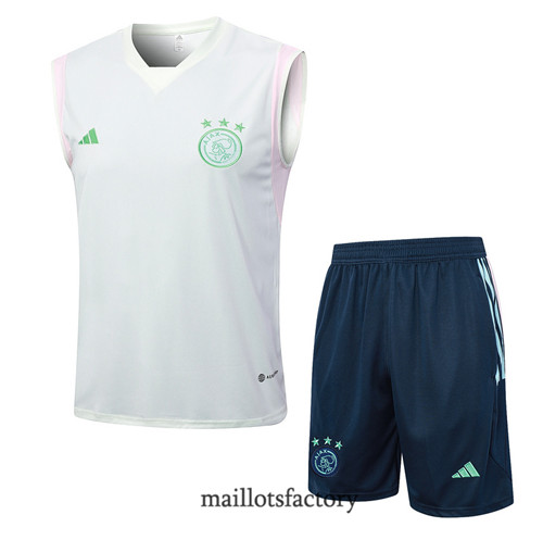 Kit d'entrainement Maillot du AFC Ajax Debardeur 2023/24 Blanc factory 0168