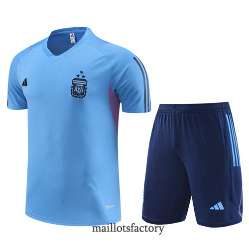 Kit d'entrainement Maillot du Argentine Enfant + Short 2023/24 Bleu factory 0424