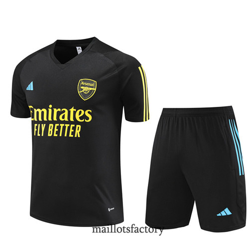 Kit d'entrainement Maillot du Arsenal Enfant + Short 2023/24 Noir factory 0455