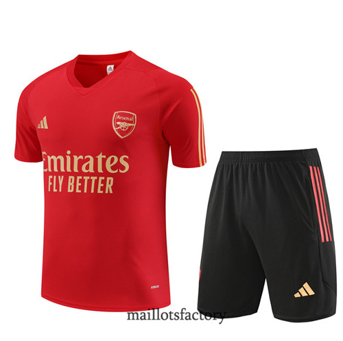 Kit d'entrainement Maillot du Arsenal Enfant + Short 2023/24 Rouge factory 0457