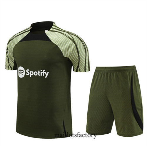 Kit d'entrainement Maillot du Barcelone Enfant + Short 2023/24 Armée verte factory 0288