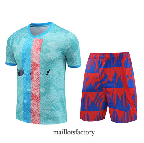 Kit d'entrainement Maillot du Barcelone + Short 2023/24 Bleu factory 0299