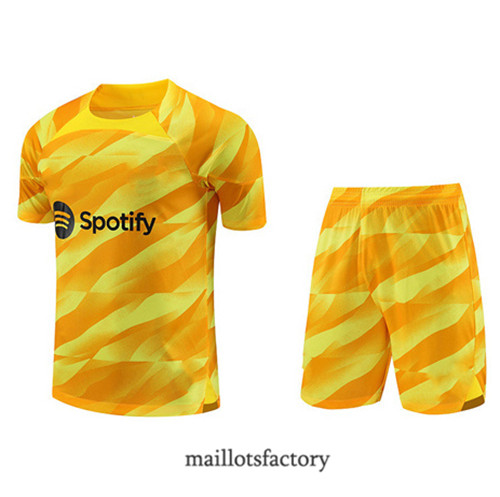 Kit d'entrainement Maillot du Gardien de but Barcelone + Short 2023/24 Jaune factory 0327