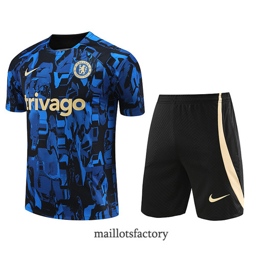 Kit d'entrainement Maillot du Chelsea + Short 2023/24 Bleu factory 0480