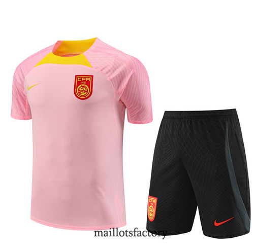 Kit d'entrainement Maillot du Chine Enfant + Short 2023/24 Rose factory 0433