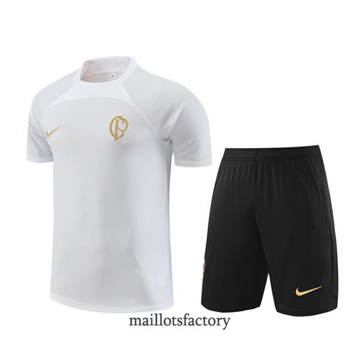 Kit d'entrainement Maillot du Corinthians + Short 2023/24 Blanc factory 0172