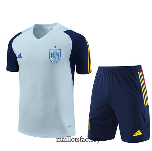 Kit d'entrainement Maillot du Espagne Enfant + Short 2023/24 Bleu factory 0438