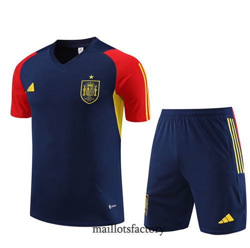 Kit d'entrainement Maillot du Espagne Enfant + Short 2023/24 Bleu factory 0439