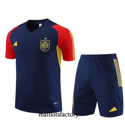 Kit d'entrainement Maillot du Espagne + Short 2023/24 Bleu factory 0441