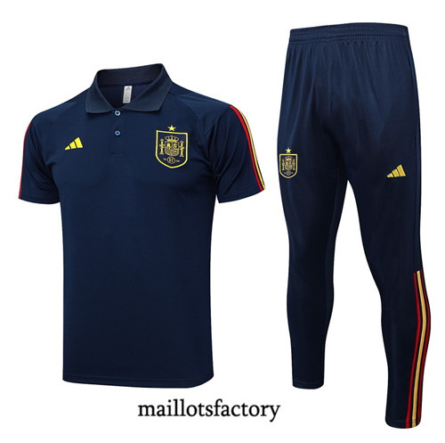 Kit d'entrainement Maillot du Espagne Polo 2023/24 Bleu factory 0442