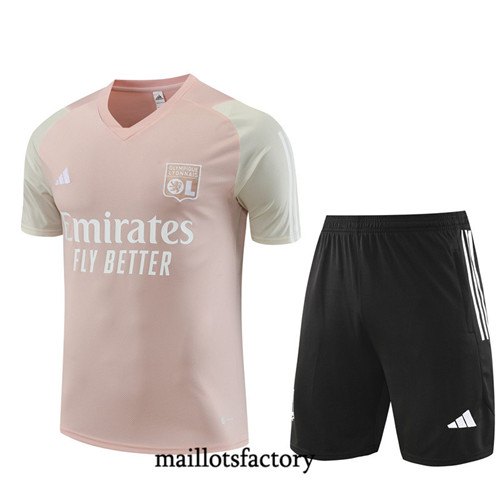 Kit d'entrainement Maillot du Lyon Enfant + Short 2023/24 Rose factory 0354