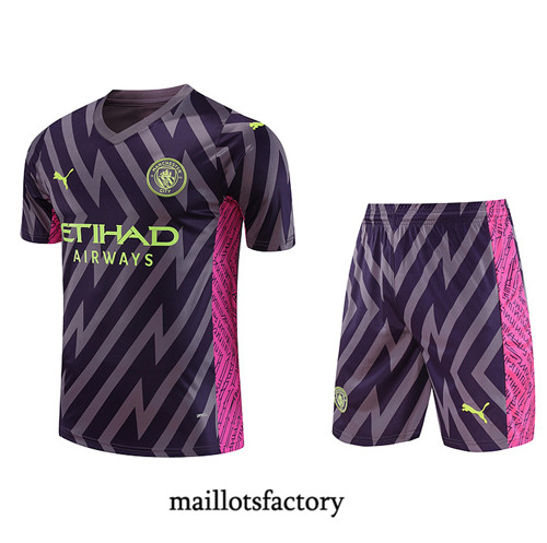 Kit d'entrainement Maillot du Gardien de but Manchester City + Short 2023/24 Violet factory 0489