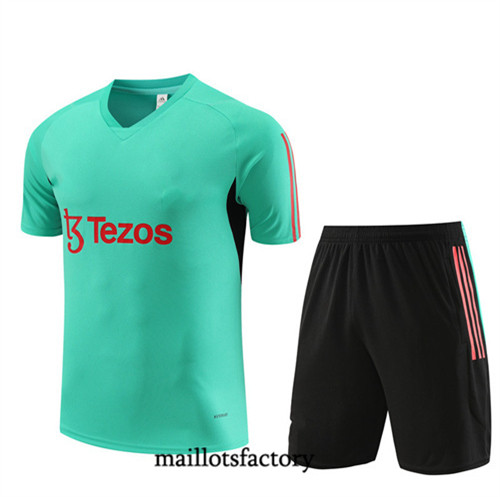 Kit d'entrainement Maillot du Manchester United Enfant + Short 2023/24 Vert factory 0496