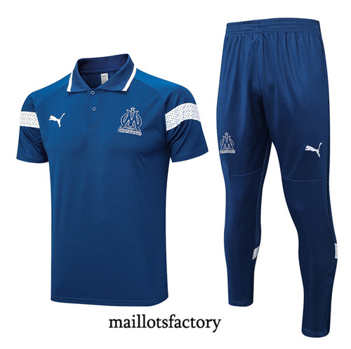 Kit d'entrainement Maillot du Marseille Polo 2023/24 Bleu factory 0356