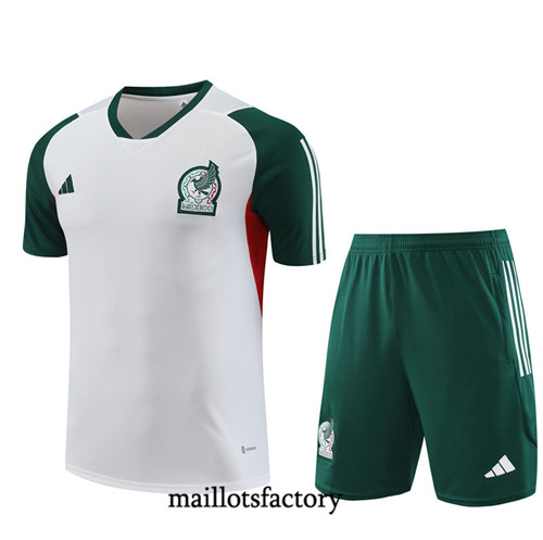 Kit d'entrainement Maillot du Mexique Enfant + Short 2023/24 Blanc factory 0450