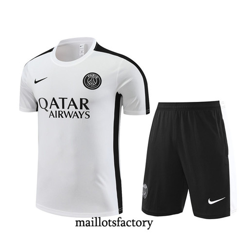 Kit d'entrainement Maillot du PSG Enfant + Short 2023/24 Blanc factory 0357