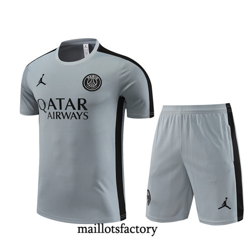 Kit d'entrainement Maillot du PSG Enfant + Short 2023/24 Gris factory 0360