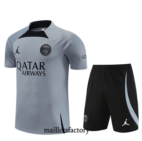 Kit d'entrainement Maillot du PSG Enfant + Short 2023/24 Gris factory 0361