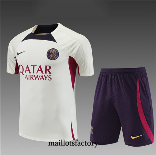 Kit d'entrainement Maillot du PSG Enfant + Short 2023/24 Jaune factory 0362