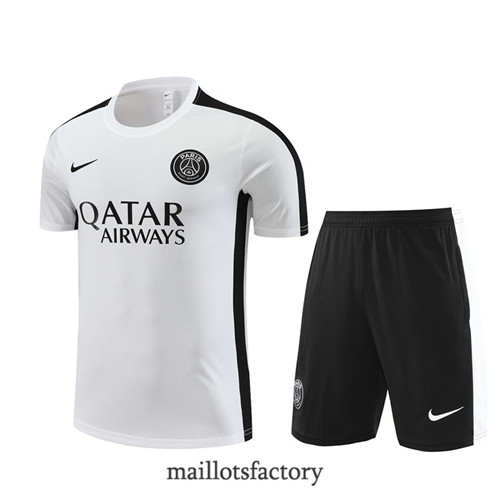 Kit d'entrainement Maillot du PSG + Short 2023/24 Blanc factory 0379