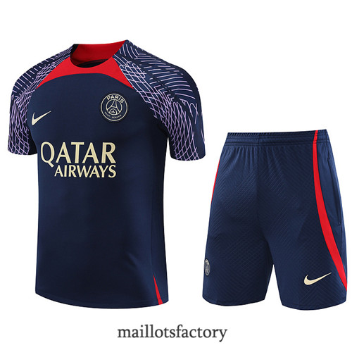 Kit d'entrainement Maillot du PSG + Short 2023/24 Bleu factory 0380