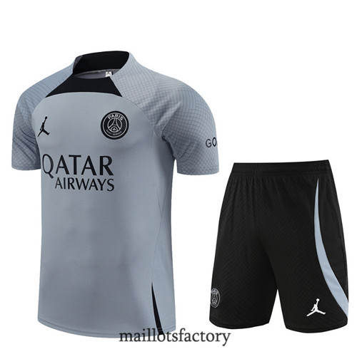 Kit d'entrainement Maillot du PSG + Short 2023/24 Gris factory 0387