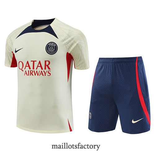 Kit d'entrainement Maillot du PSG + Short 2023/24 Jaune factory 0388