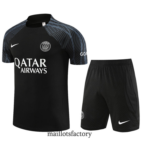 Kit d'entrainement Maillot du PSG + Short 2023/24 Noir factory 0395