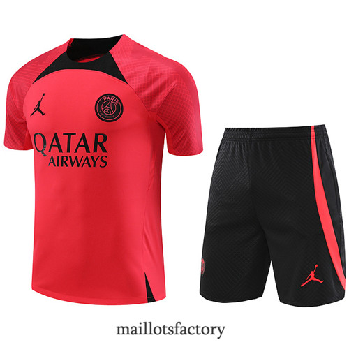 Kit d'entrainement Maillot du PSG + Short 2023/24 Rouge factory 0396