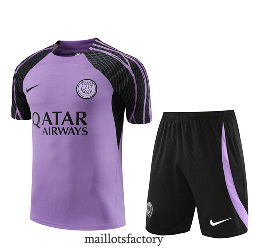 Kit d'entrainement Maillot du PSG + Short 2023/24 Violet factory 0398