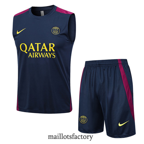 Kit d'entrainement Maillot du PSG Debardeur 2023/24 Bleu factory 0399