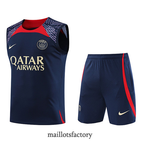 Kit d'entrainement Maillot du PSG Debardeur 2023/24 Bleu factory 0400