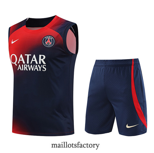 Kit d'entrainement Maillot du PSG Debardeur 2023/24 Bleu factory 0401