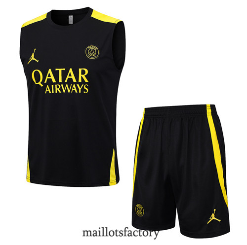 Kit d'entrainement Maillot du PSG Debardeur 2023/24 Noir factory 0405