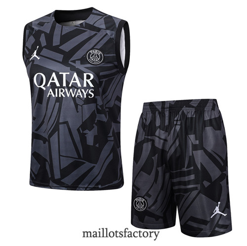 Kit d'entrainement Maillot du PSG Debardeur 2023/24 Noir factory 0406