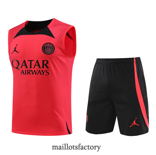 Kit d'entrainement Maillot du PSG Debardeur 2023/24 Rouge factory 0407