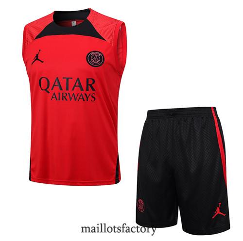 Kit d'entrainement Maillot du PSG Debardeur 2023/24 Rouge factory 0408