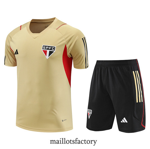 Kit d'entrainement Maillot du Sao Paulo + Short 2023/24 Jaune factory 0252