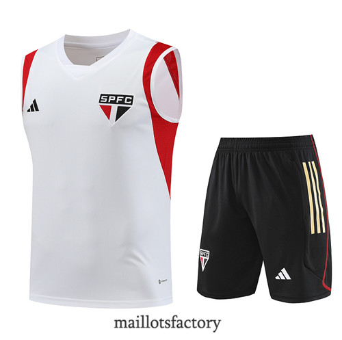 Kit d'entrainement Maillot du Sao Paulo Debardeur 2023/24 Blanc factory 0256