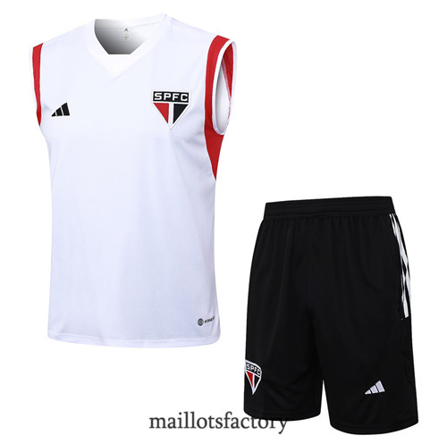 Kit d'entrainement Maillot du Sao Paulo Debardeur 2023/24 Blanc factory 0257