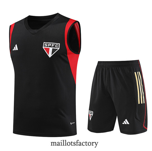 Kit d'entrainement Maillot du Sao Paulo Debardeur 2023/24 Noir factory 0259