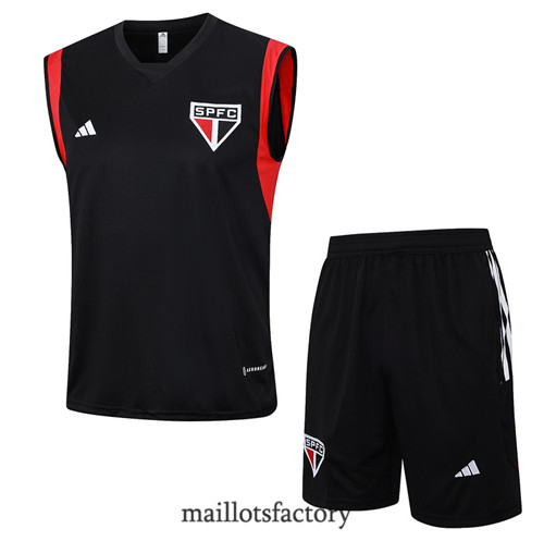 Kit d'entrainement Maillot du Sao Paulo Debardeur 2023/24 Noir factory 0260