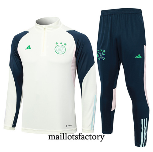 Achat Maillot Survetement de foot AFC Ajax 2023/24 Blanc factory 0730