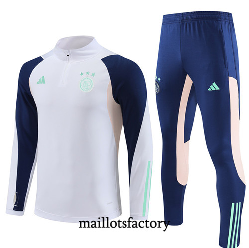 Achat Maillot Survetement de foot AFC Ajax 2023/24 Blanc factory 0731