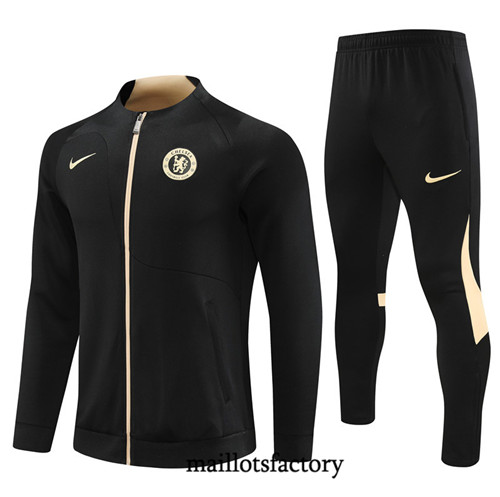 Achat Maillot Veste Survetement de foot Chelsea 2023/24 Noir factory 1035